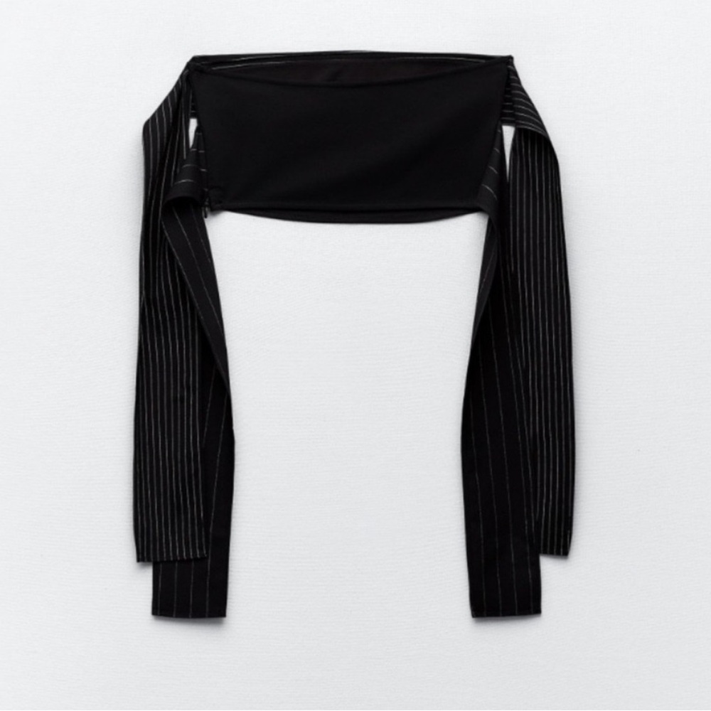 New ZARA STRAPLESS STRAIGHNECK MULTI POSITION CROP TOP - Picture 9 of 15